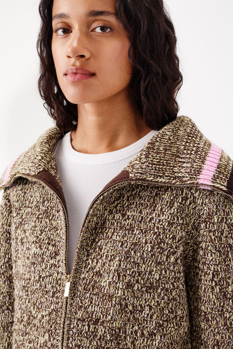 Cardigan en maille à col large