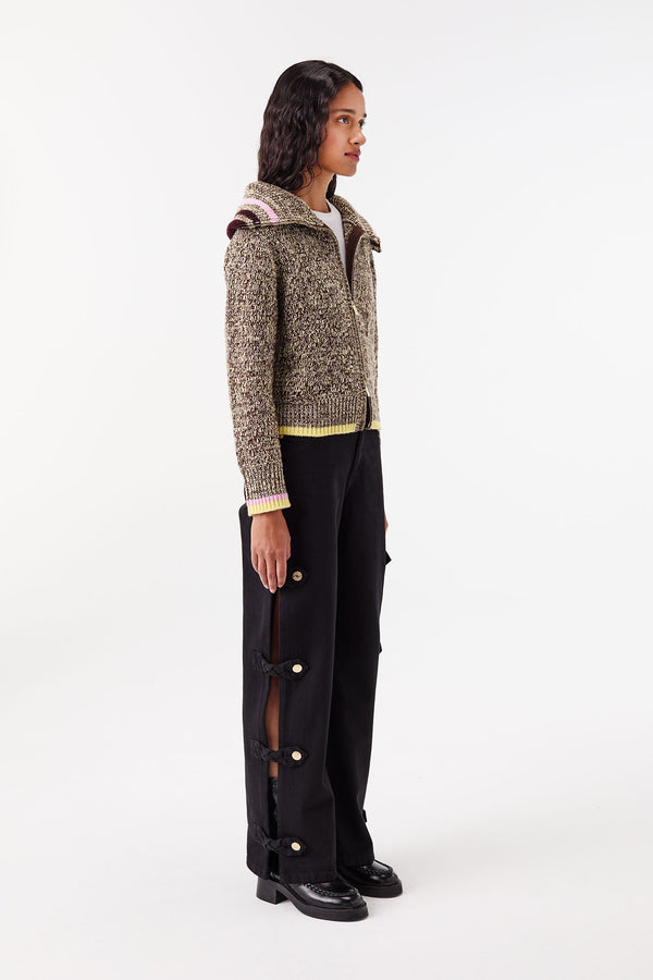 Cardigan en maille à col large