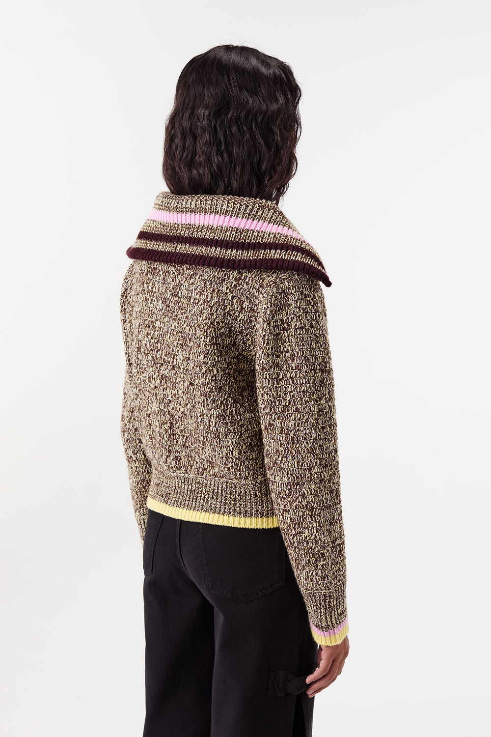 Cardigan en maille à col large