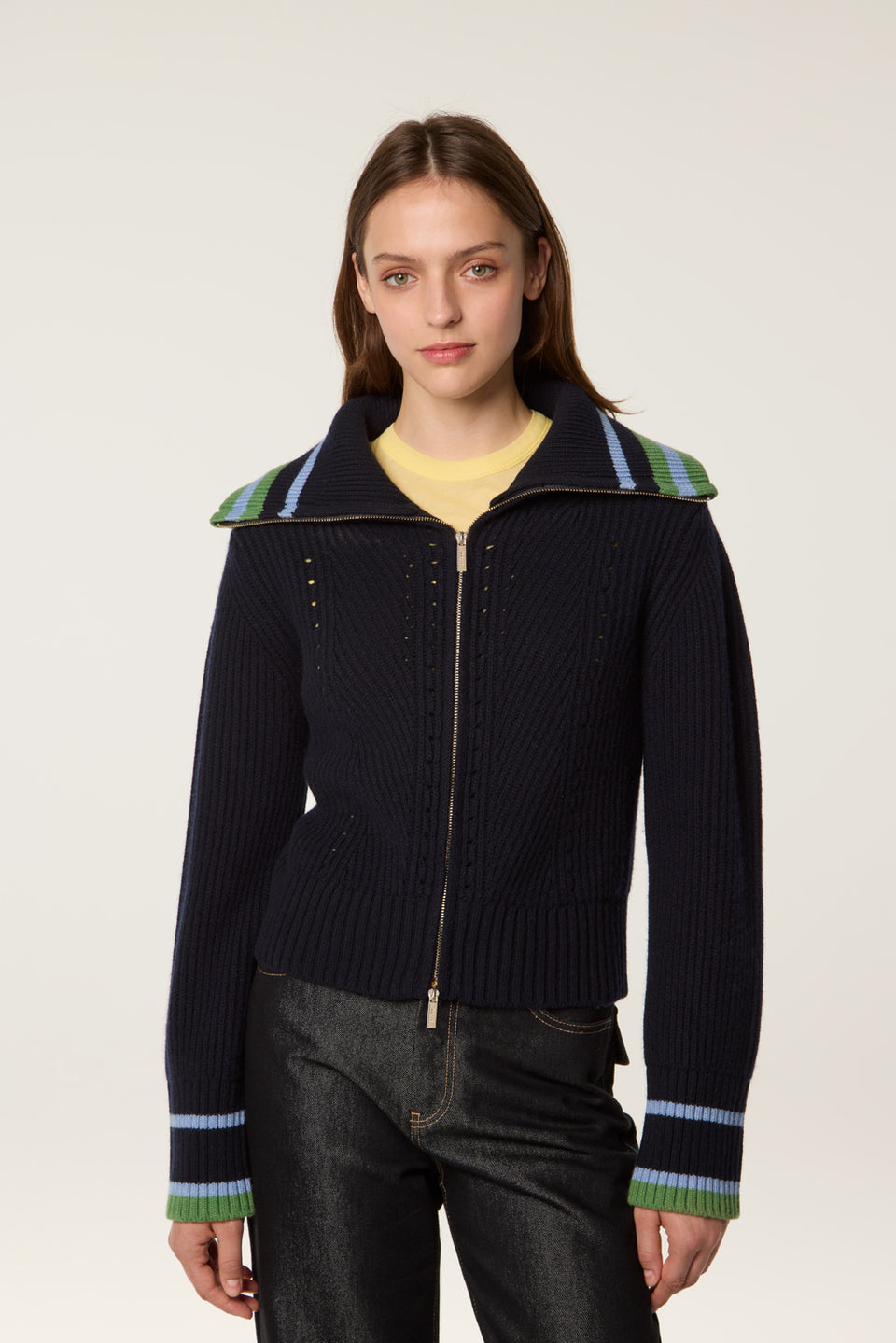 Cardigan bicolore