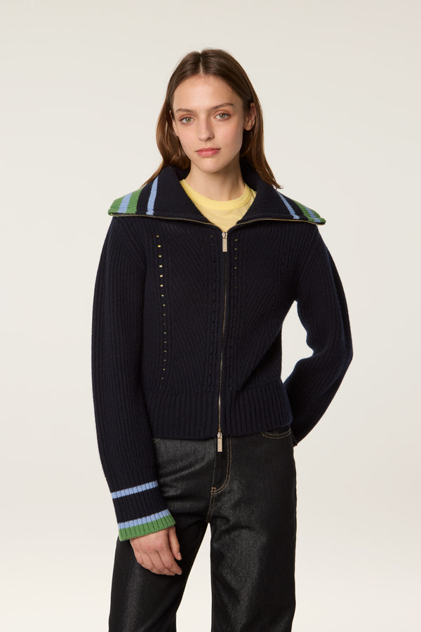 Two-tone cardigan