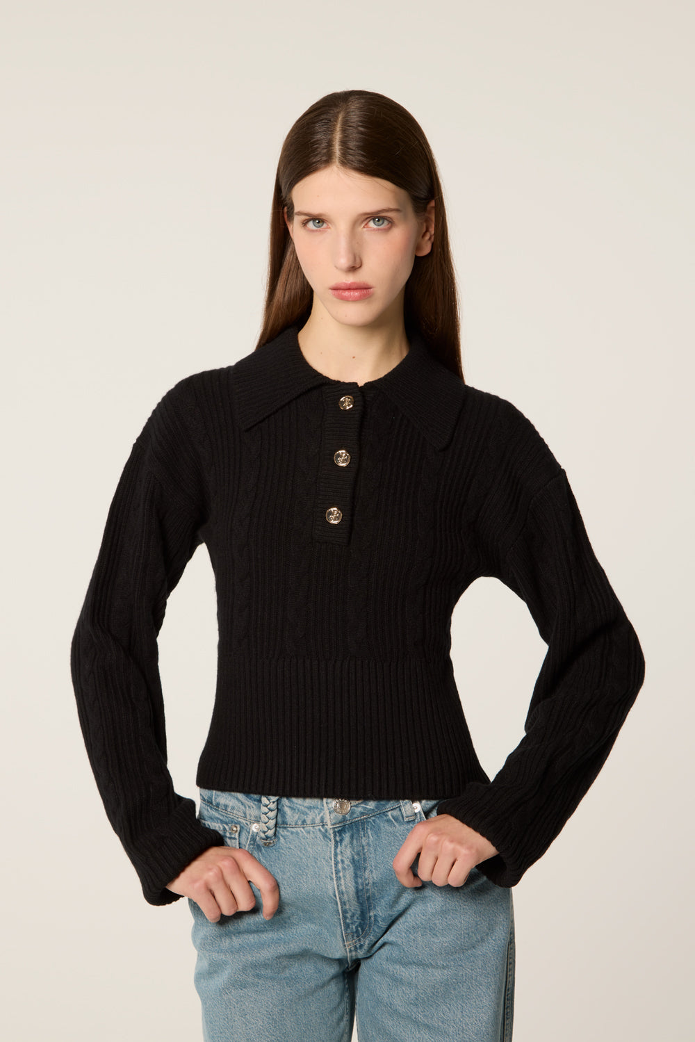 Cable-knit sweater