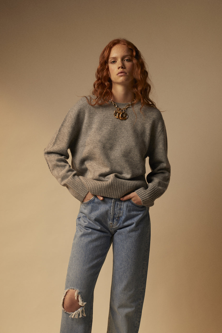 MAJO gray sweater