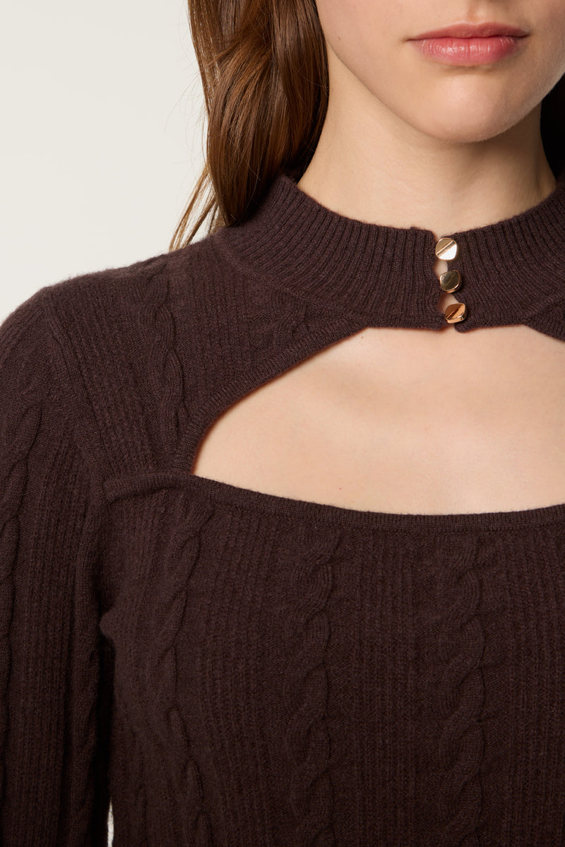 Woolen openwork sweater