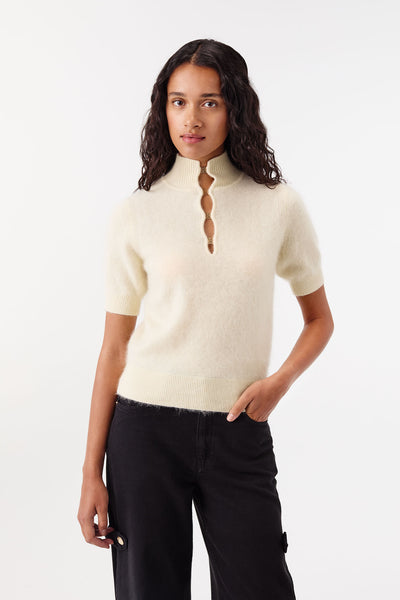 Fuzzy knit top