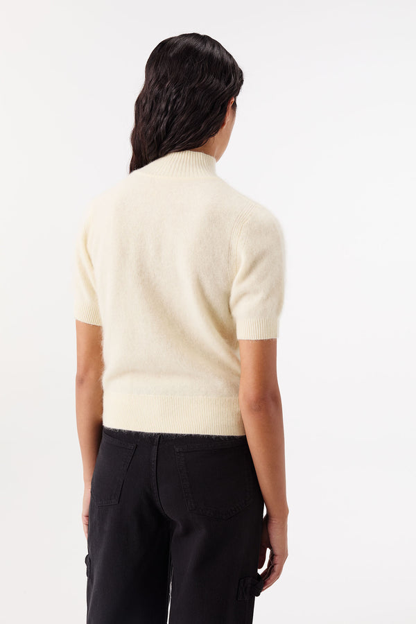 Short dress made of two different fabrics