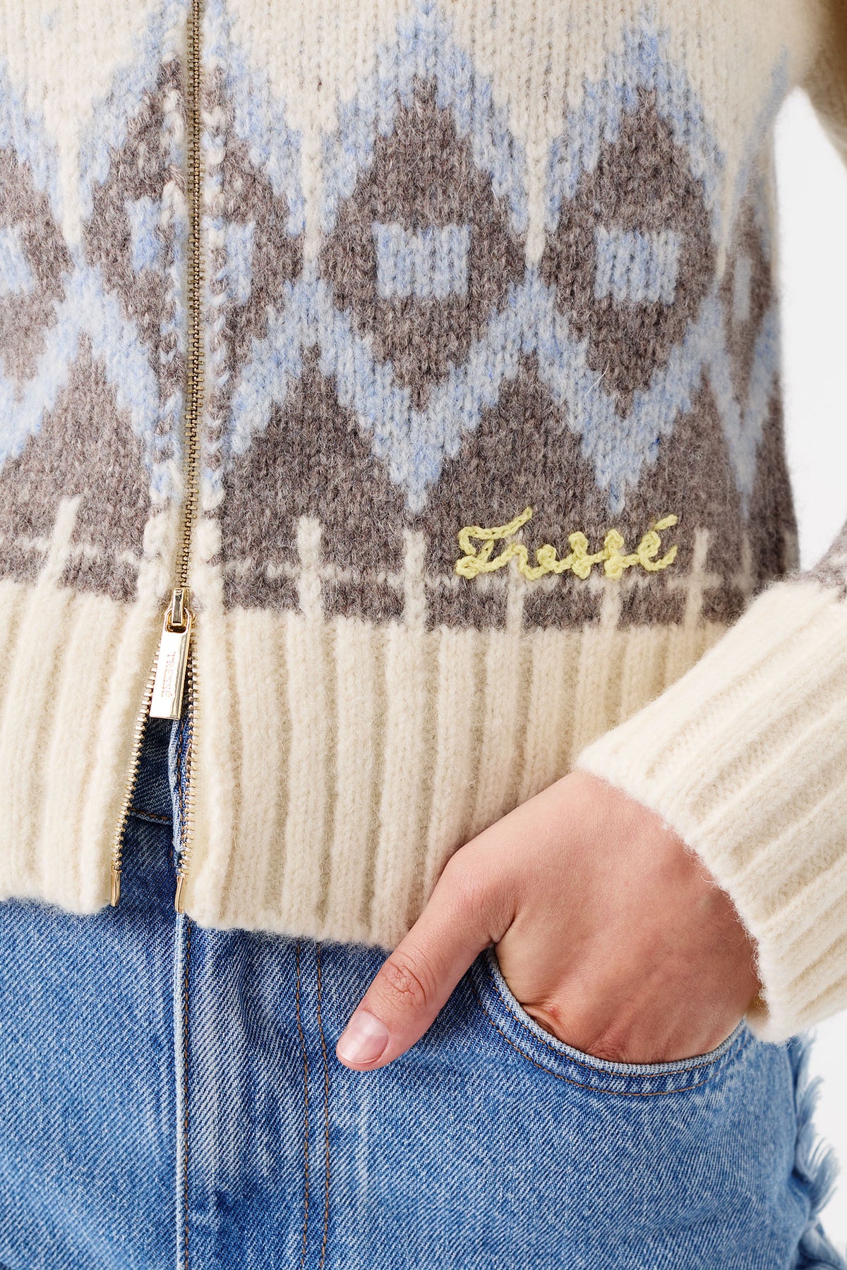 Jacquard pattern cardigan