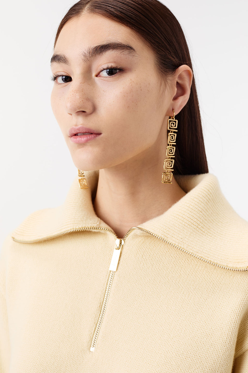 Rhinestone-detail drop earrings