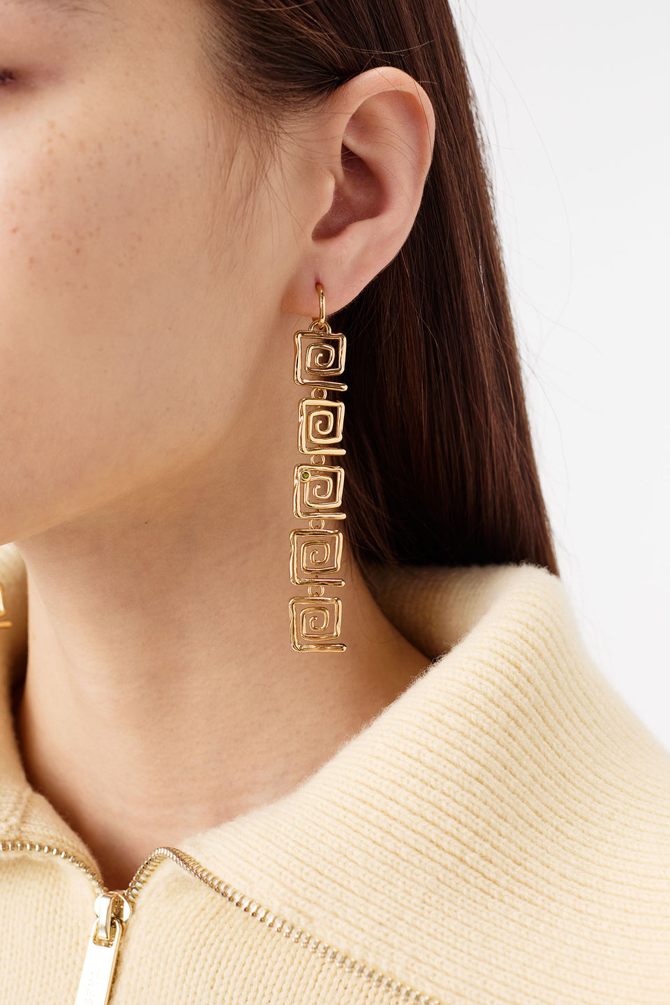 Rhinestone-detail drop earrings