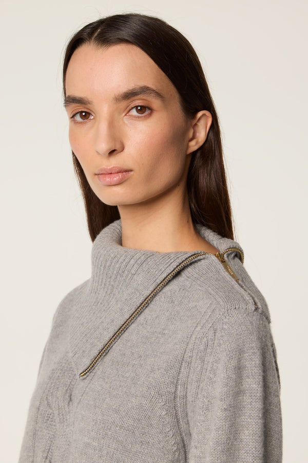 Asymmetrical zipper sweater