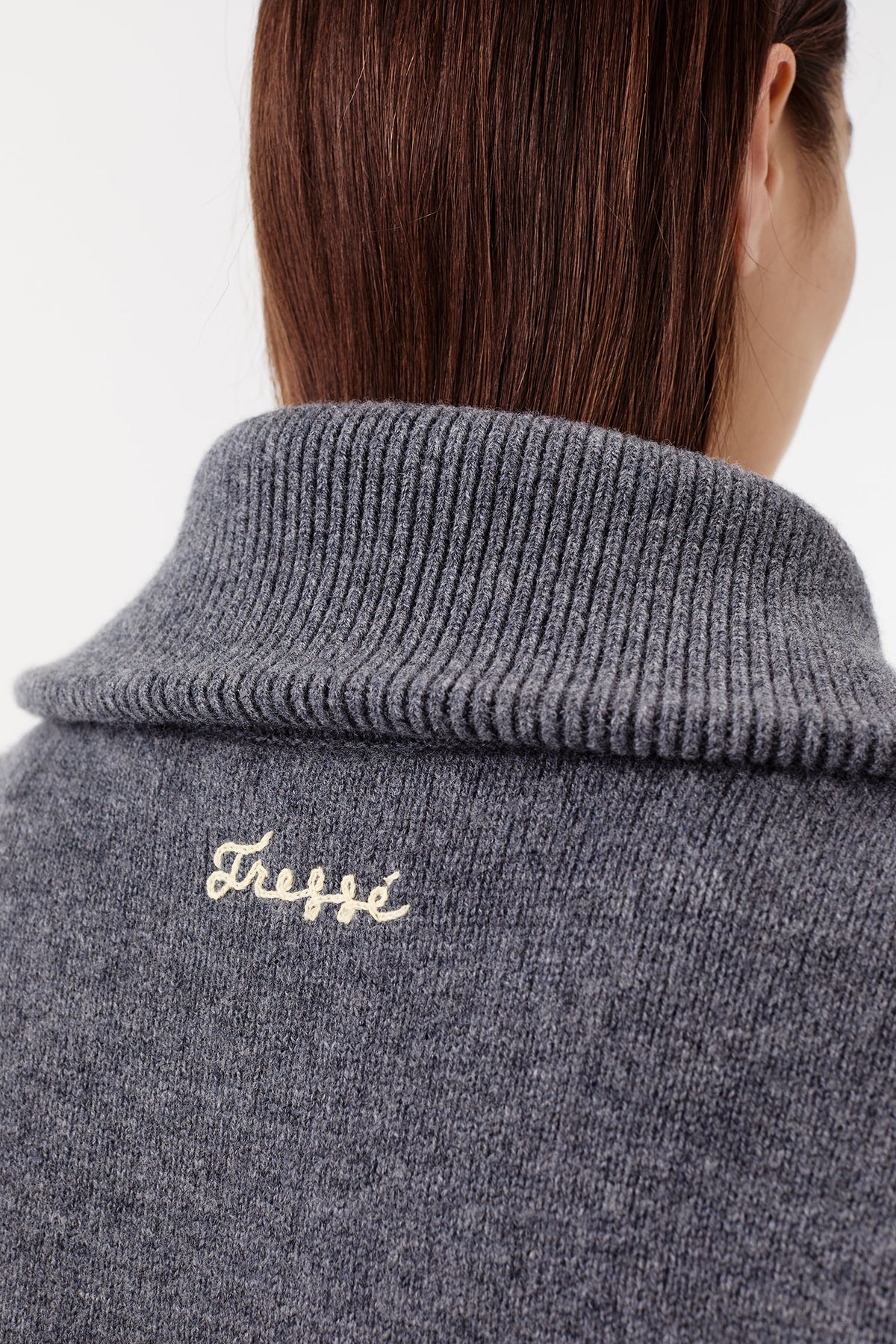 Cardigan with gold zip fastening