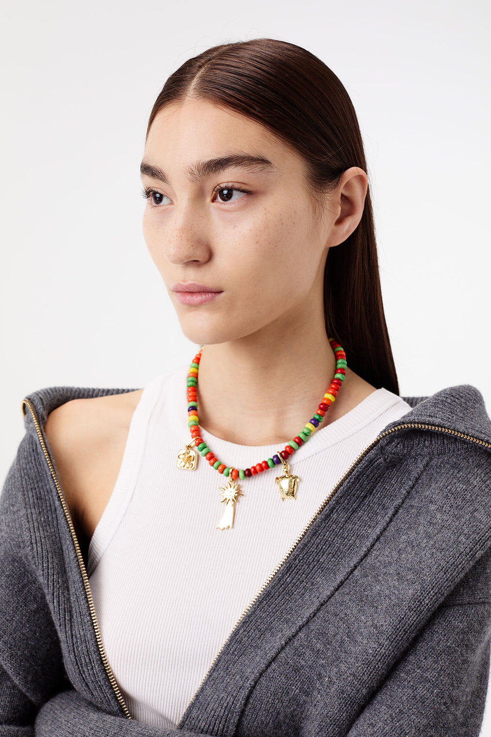Multicolor beaded necklace