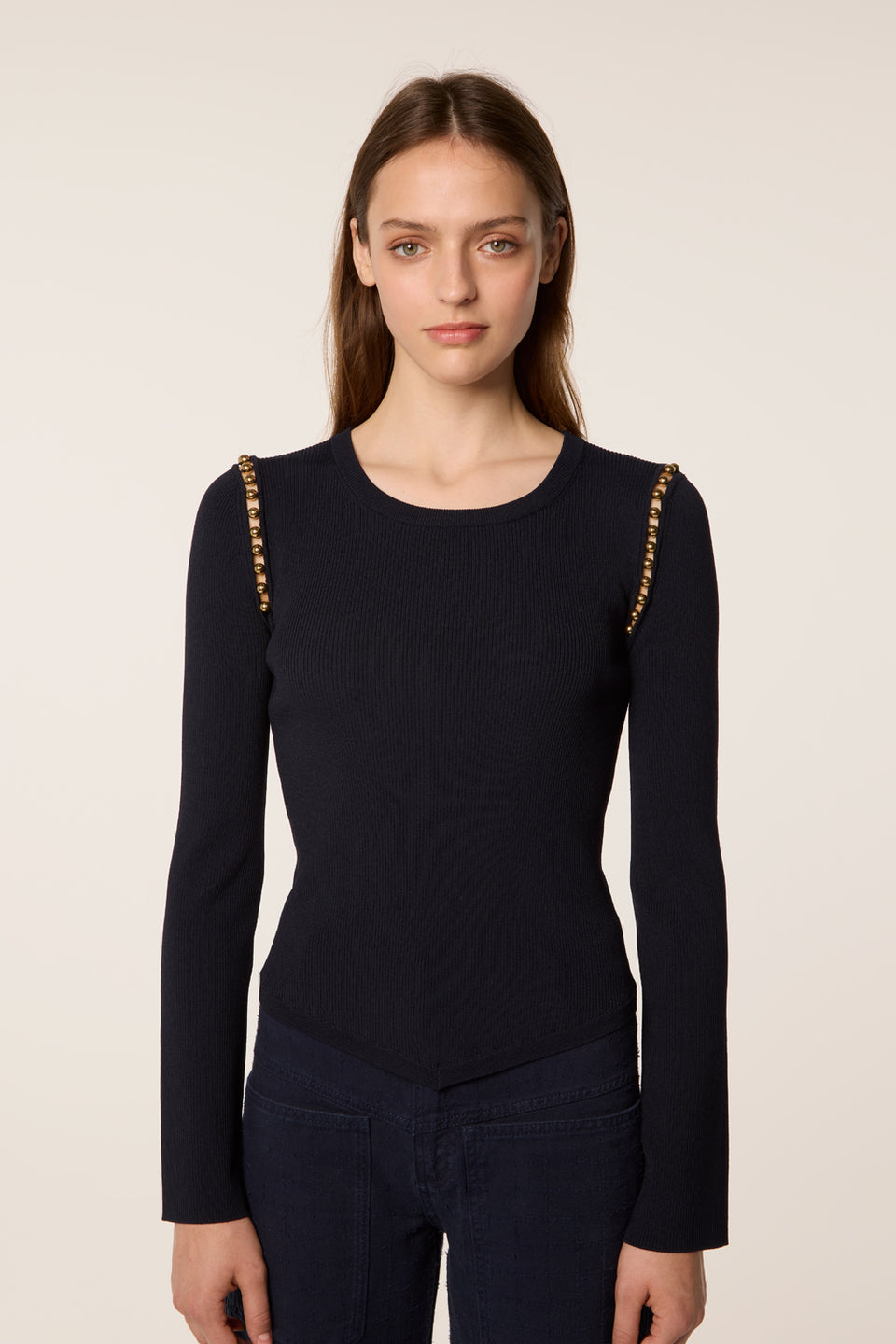 Pull avec billes dorées
