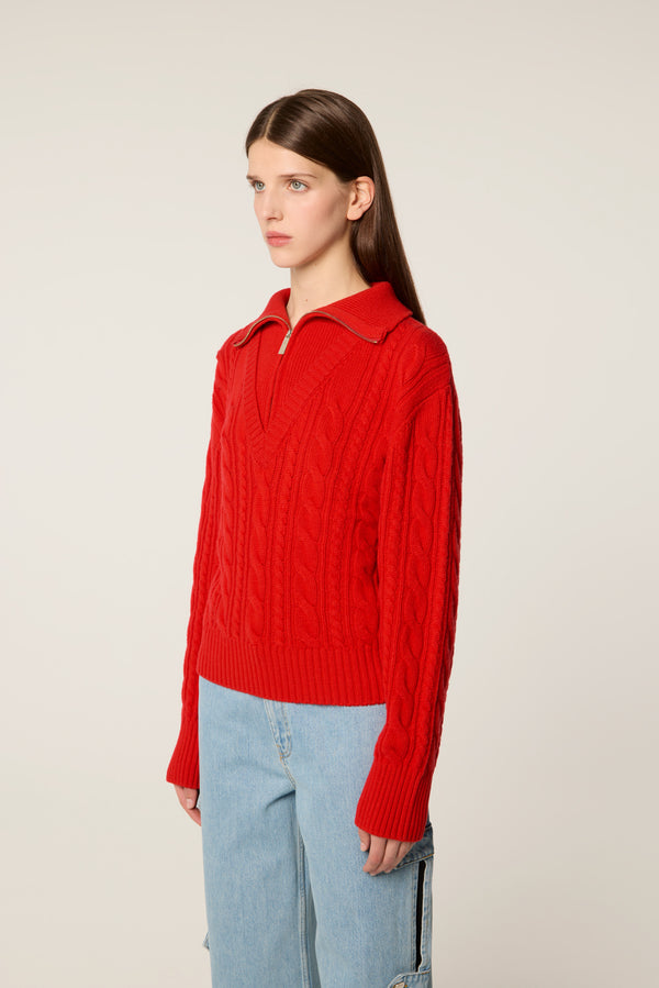 Cable knit sweater