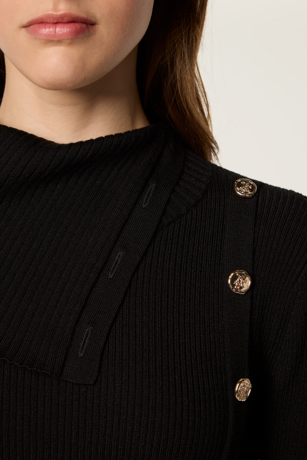 Asymmetrical neck sweater