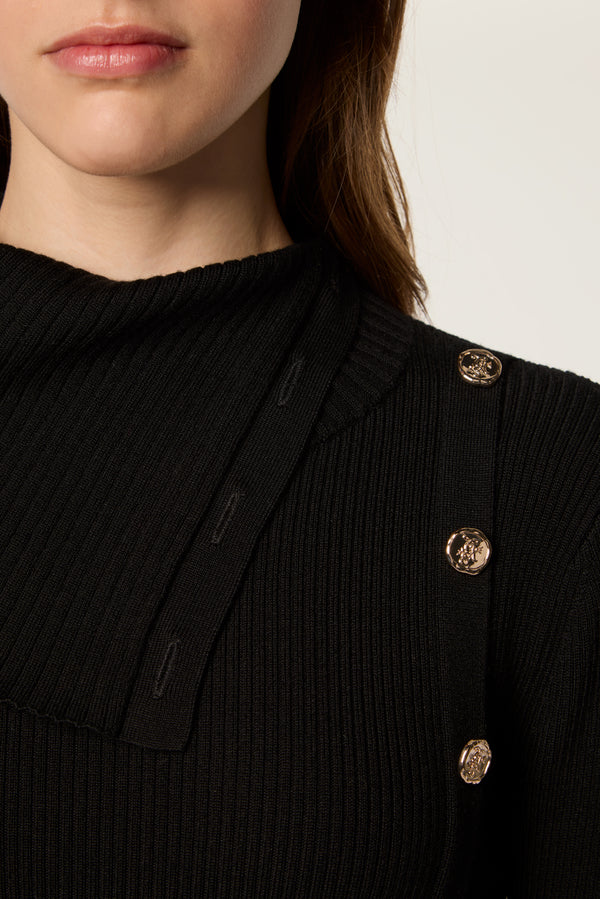Asymmetrical neck sweater