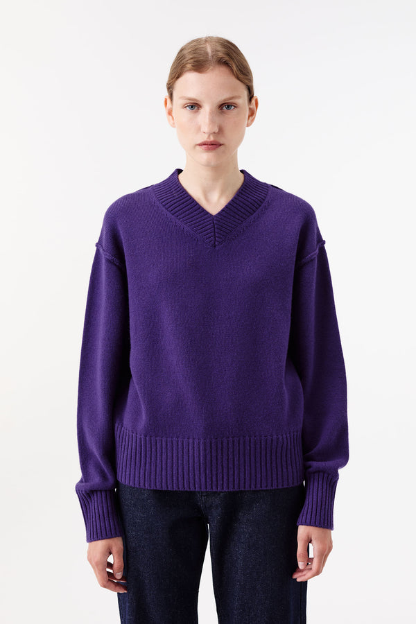 Pull épais à col châle