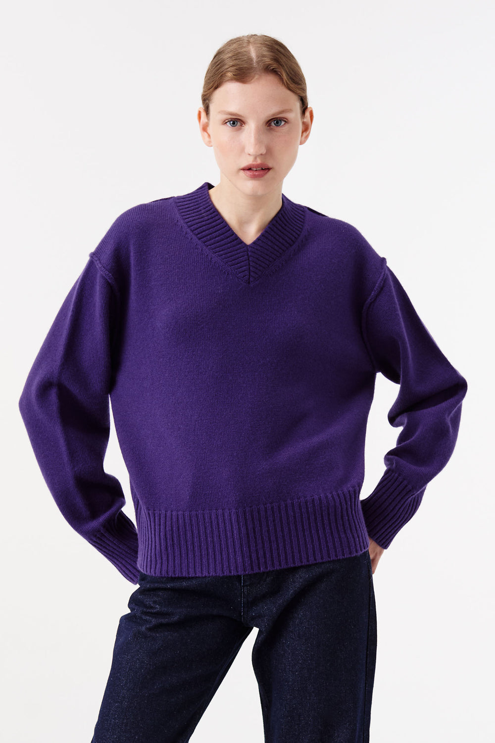 Pull épais à col châle