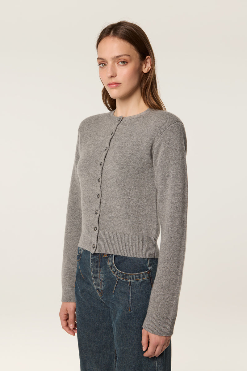 Cardigan with shoulder pads