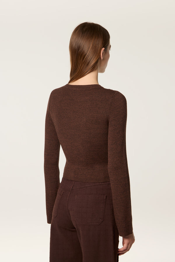 Diagonal opening sweater