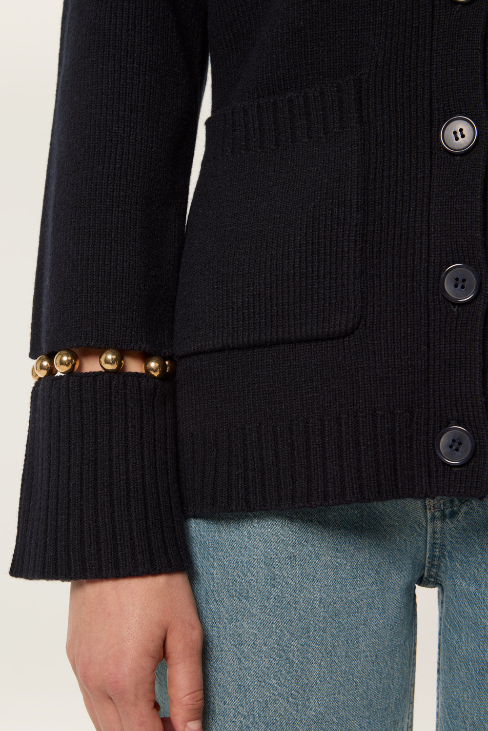 Cardigan à billes dorées
