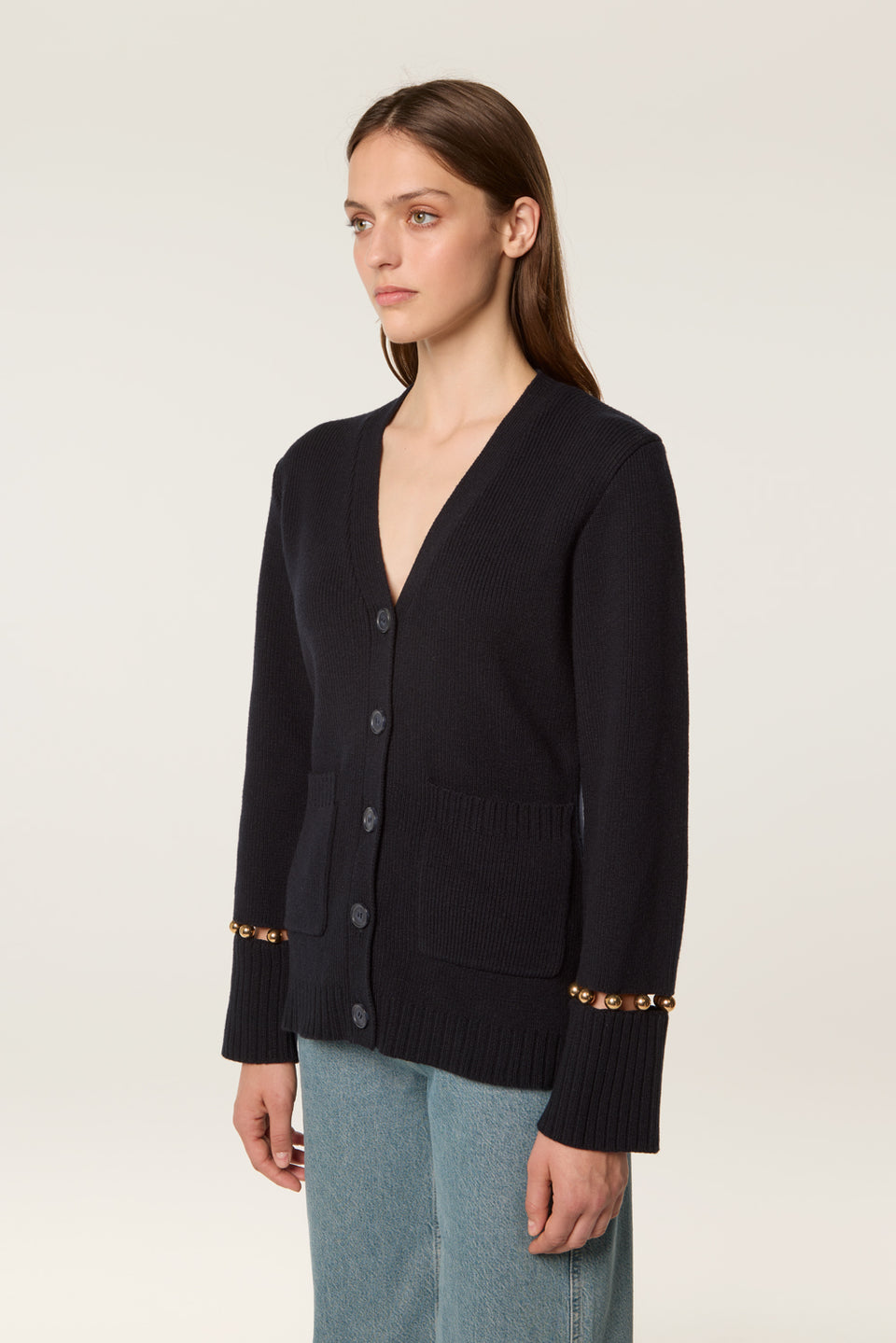 Cardigan à billes dorées
