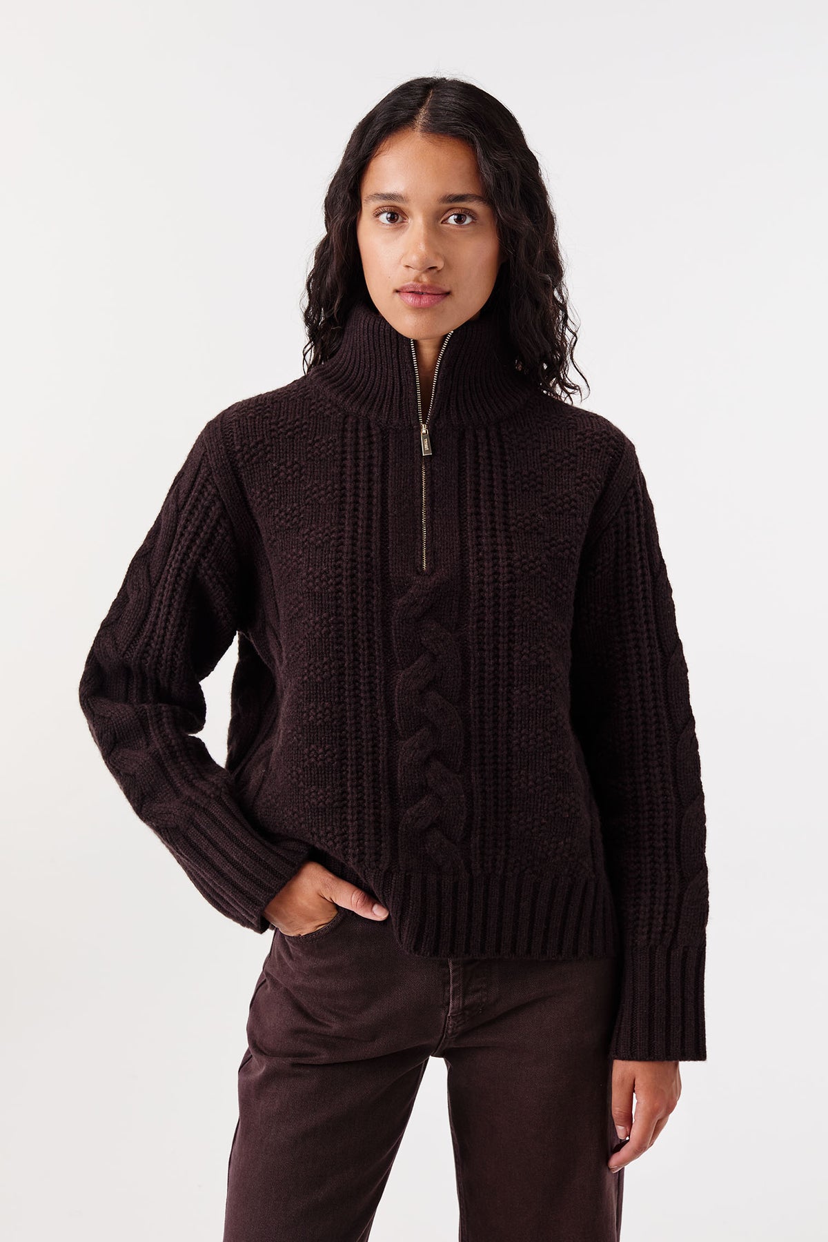 Trucker-collar sweater