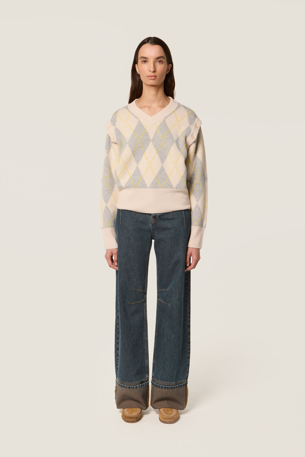 Pull jacquard en laine