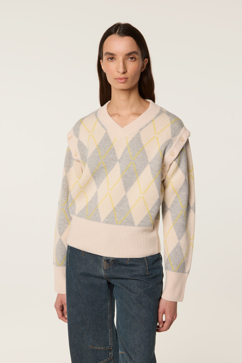 Pull jacquard en laine
