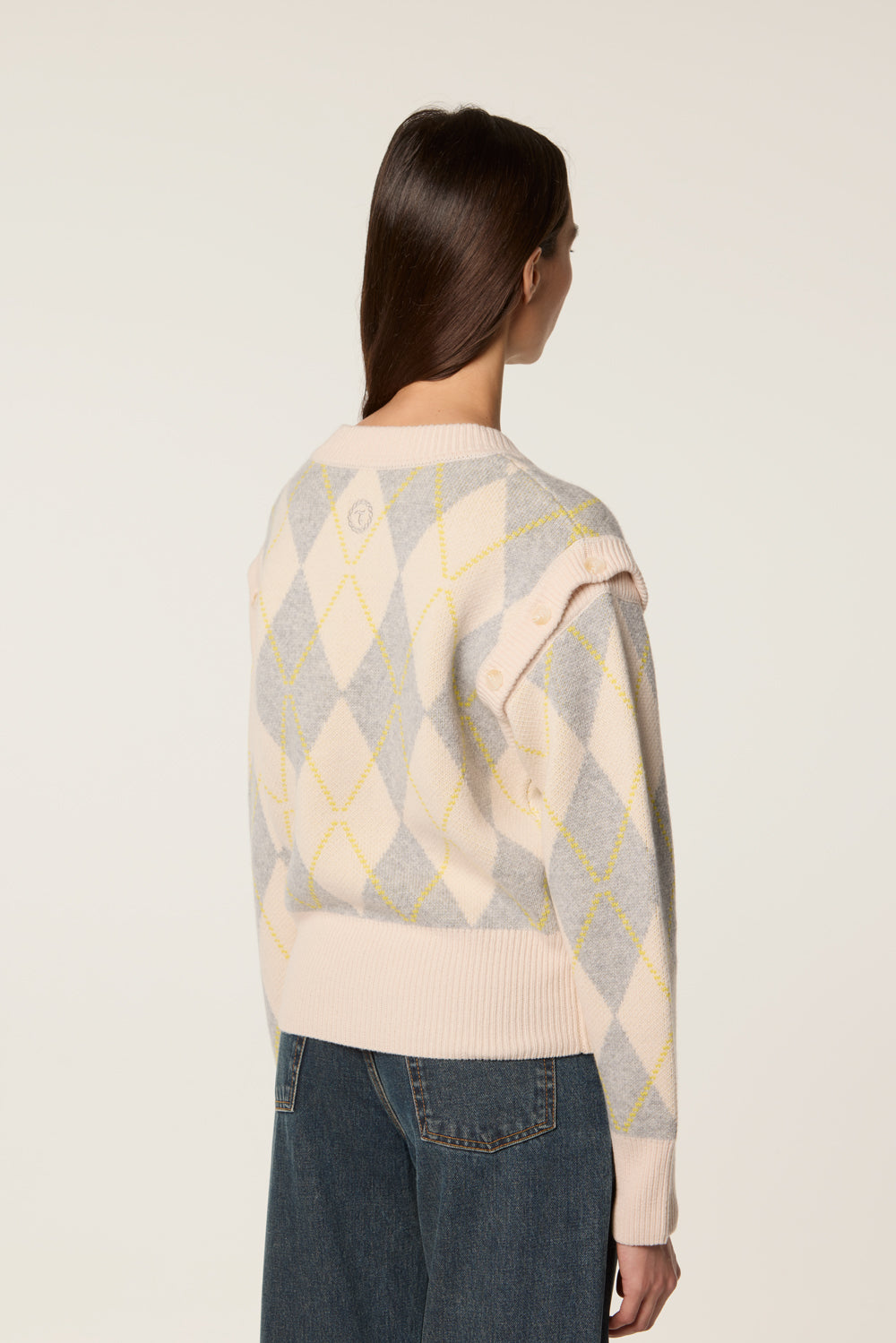 Pull jacquard en laine