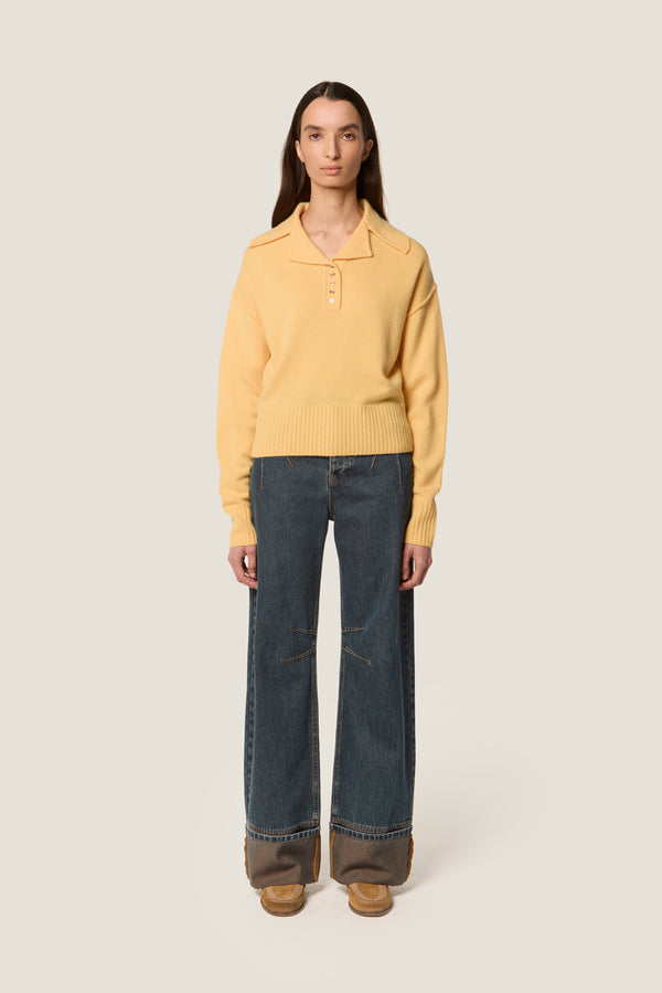 Flat neck sweater