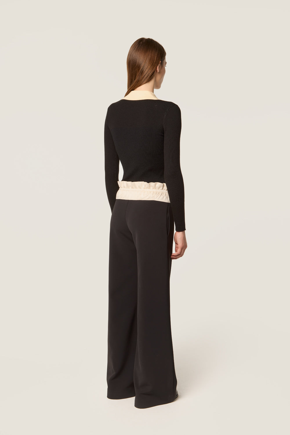 Pantalon à ceinture satin