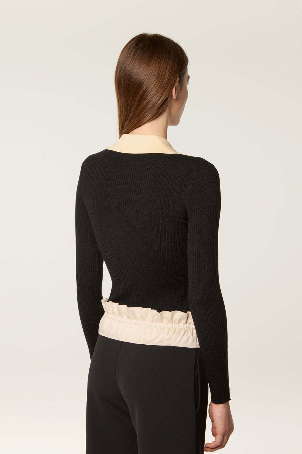 Maglione sottile in maglia bicolore