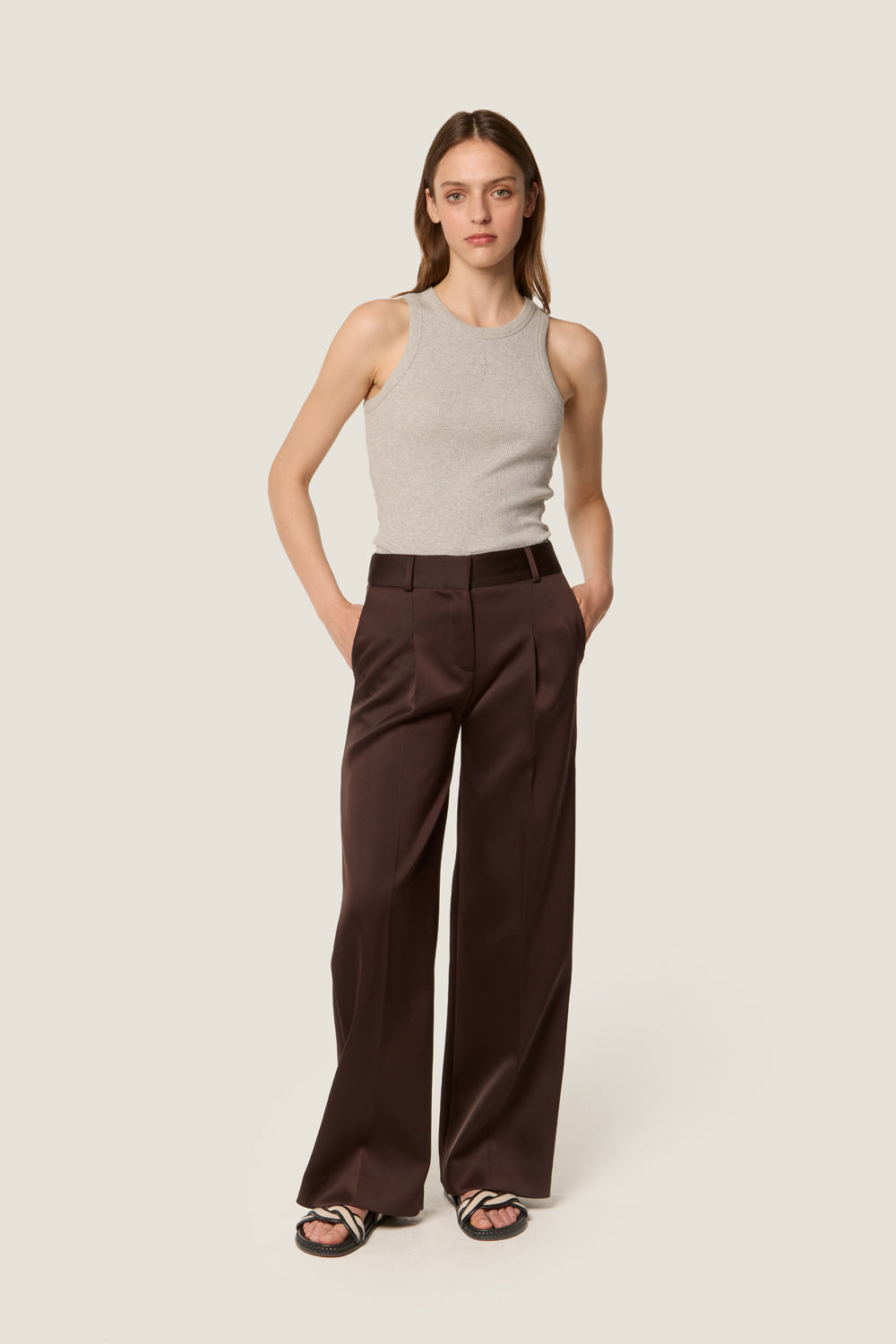 Pantalon en satin