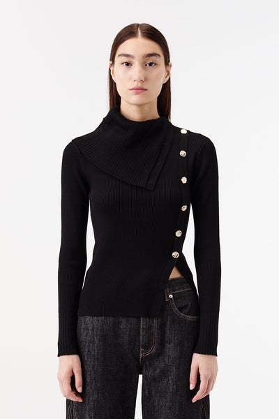 Asymmetrical collar sweater