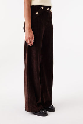 Pantalon à ponts en velours