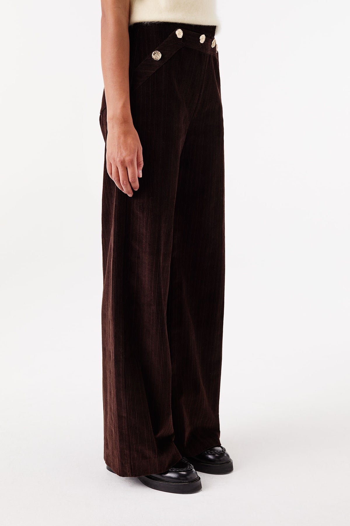 Pantalon à ponts en velours