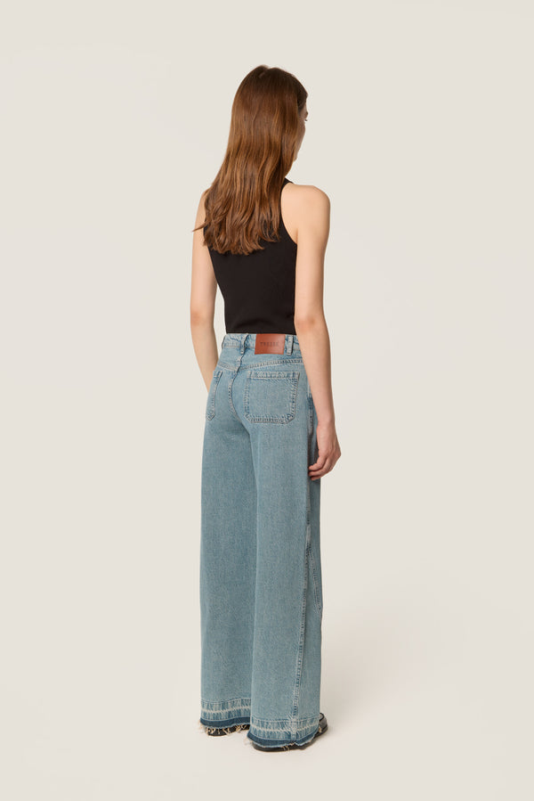 Denim with inserts
