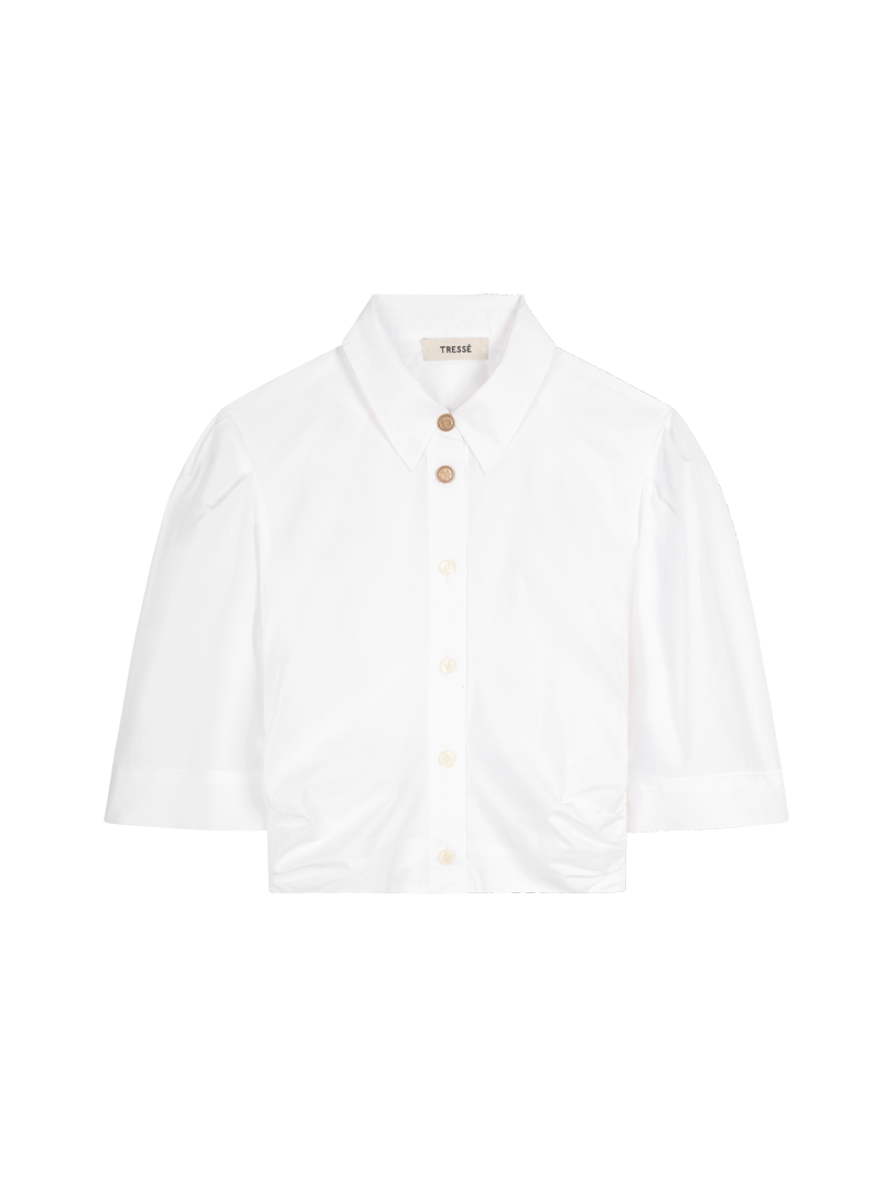 Kurze Bluse mit Sonnenknöpfen