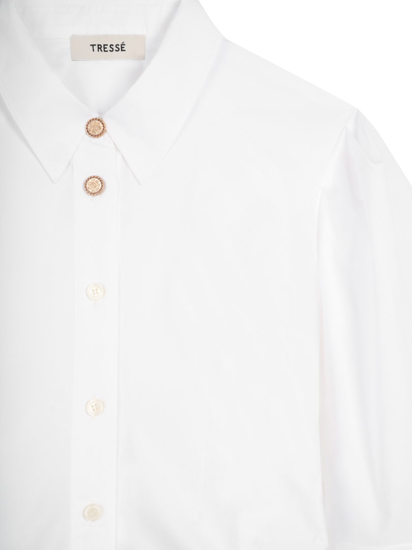 Kurze Bluse mit Sonnenknöpfen