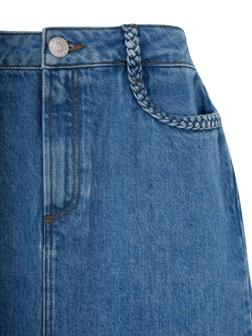 Jupe longue en denim fendue