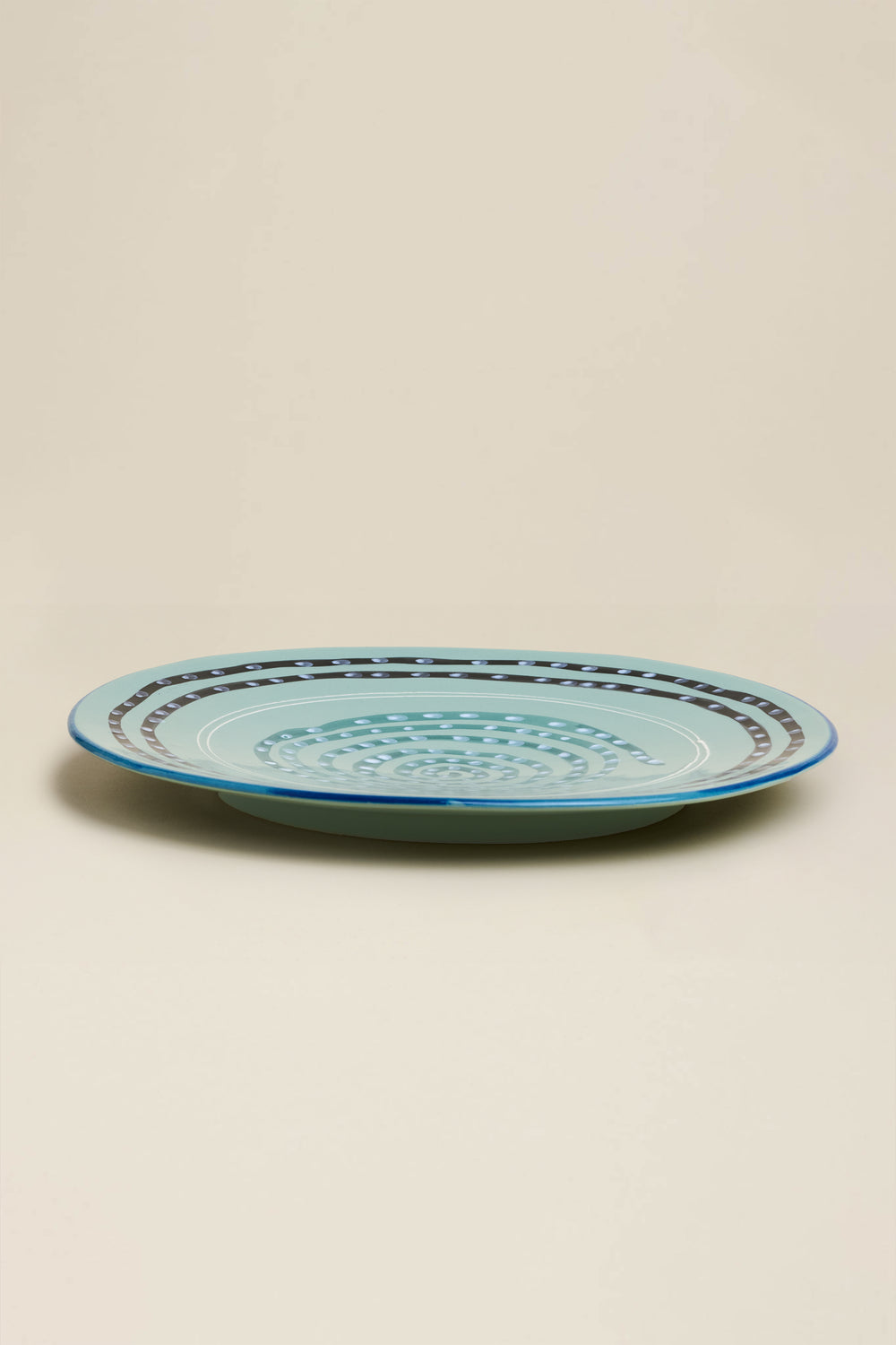 Water green spiral dinner plate