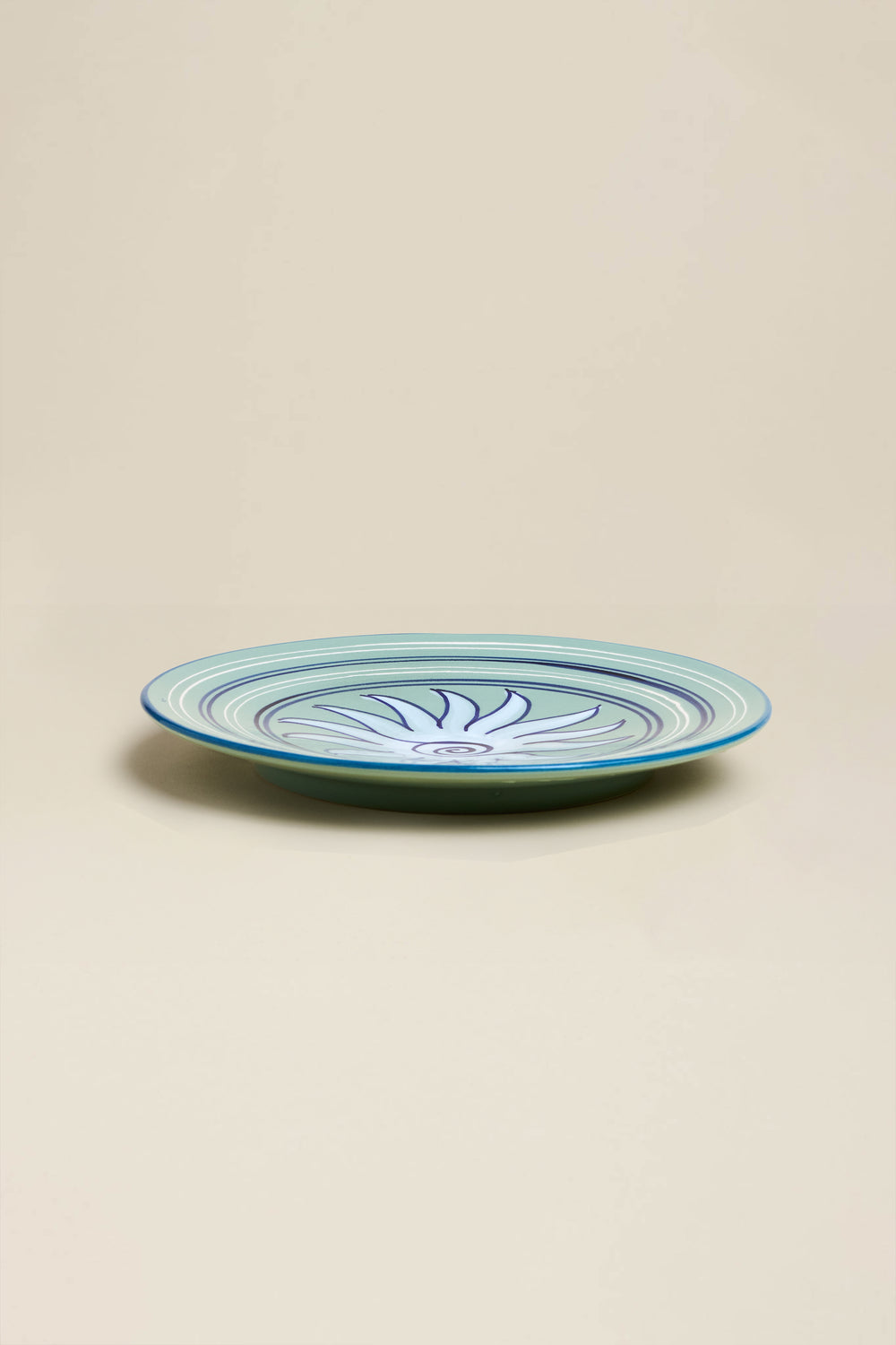 Water green sun dessert plate