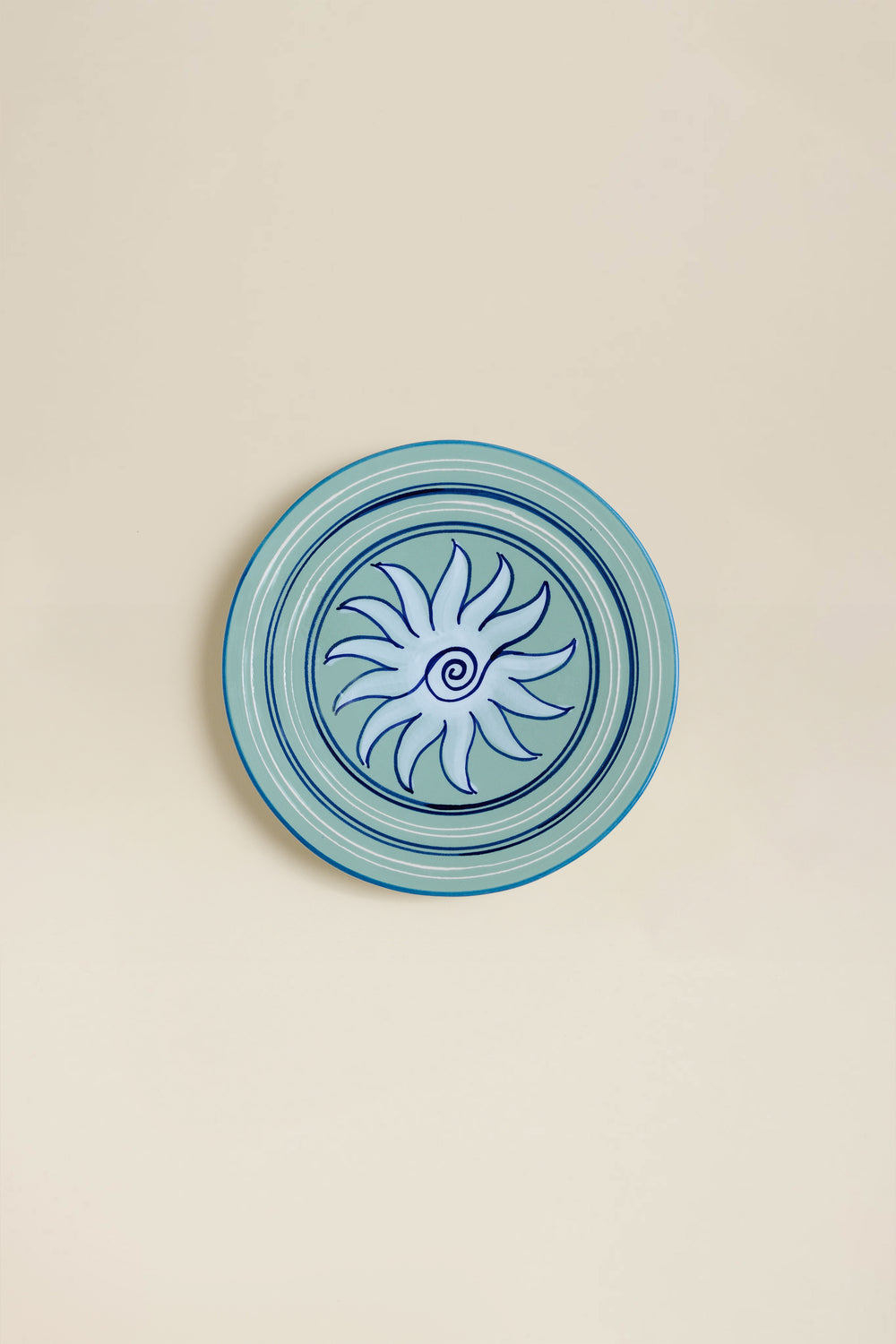 Water green sun dessert plate