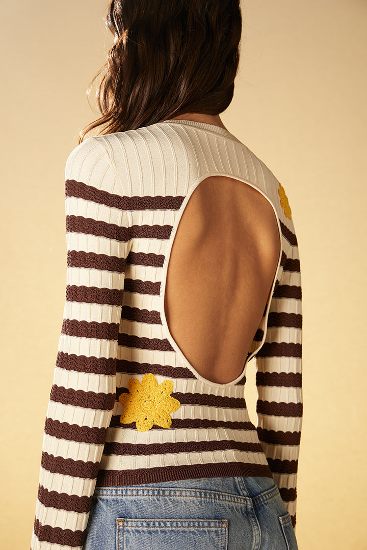 Pull en maille à ouverture