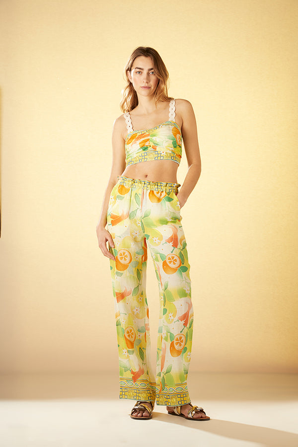 Pantalon à motifs