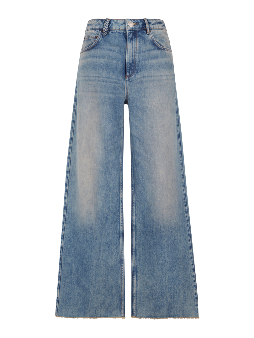 Denim délavé coupe large