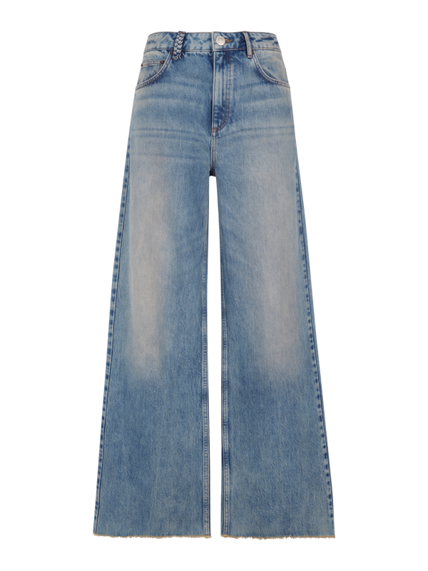 Wide fit washed denim