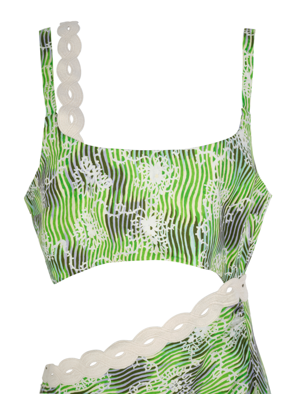 Robe longue à motifs effet brassière