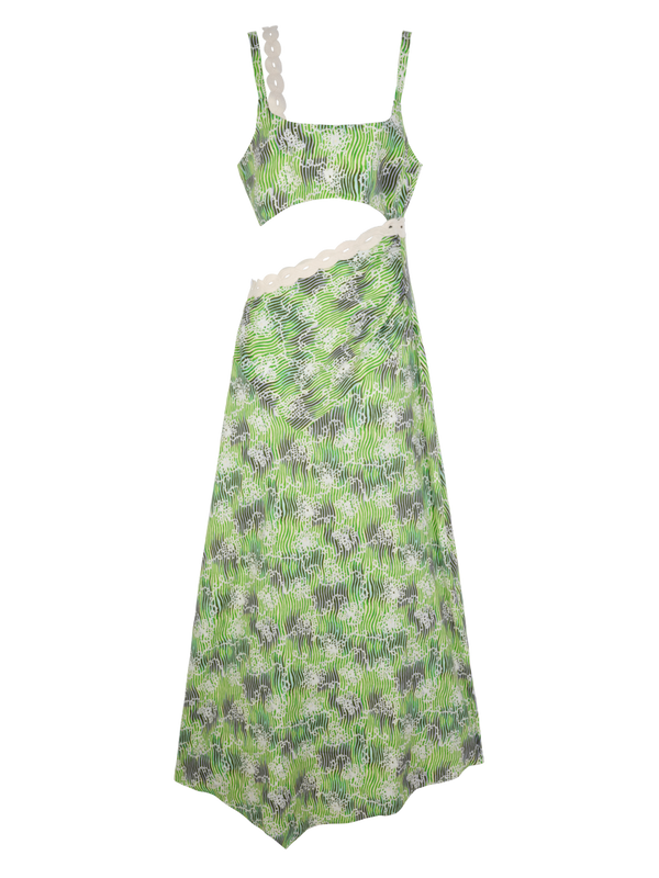 Robe longue à motifs effet brassière